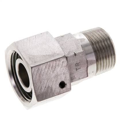 20S & 3/4'' NPT Acier inoxydable pivotant droit avec filetage mâle 400 bar Joint torique FKM Cône ajustable ISO 8434-1