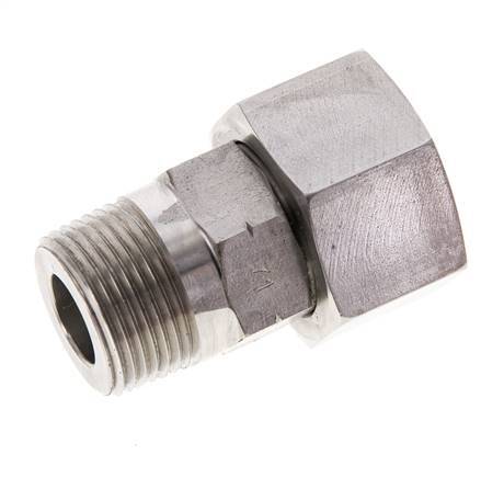 20S & 3/4'' NPT Acier inoxydable pivotant droit avec filetage mâle 400 bar Joint torique FKM Cône ajustable ISO 8434-1