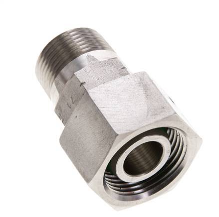 20S & 3/4'' NPT Acier inoxydable pivotant droit avec filetage mâle 400 bar Joint torique FKM Cône ajustable ISO 8434-1