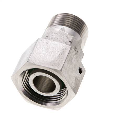 20S & 3/4'' NPT Acier inoxydable pivotant droit avec filetage mâle 400 bar Joint torique FKM Cône ajustable ISO 8434-1