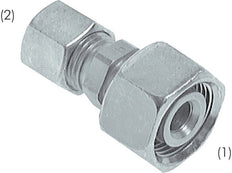 10L & 15L Zink plated Steel Straight Cutting Fitting with Swivel 315 bar ISO 8434-1 [2 Pieces]