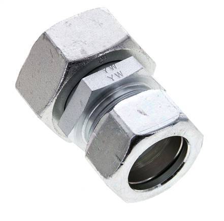 28L & 35L Zink plated Steel Straight Cutting Fitting with Swivel 160 bar ISO 8434-1