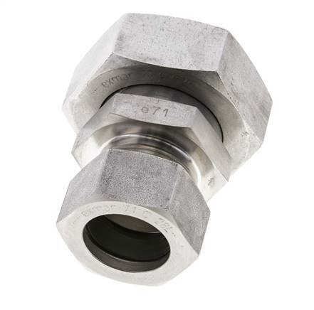 28L & 42L Stainless Steel Straight Cutting Fitting with Swivel 160 bar ISO 8434-1