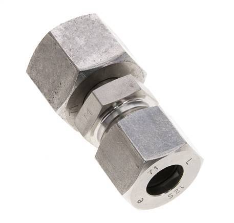 12S & 14S Stainless Steel Straight Cutting Fitting with Swivel 630 bar ISO 8434-1