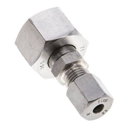 6S & 16S Stainless Steel Straight Cutting Fitting with Swivel 400 bar ISO 8434-1