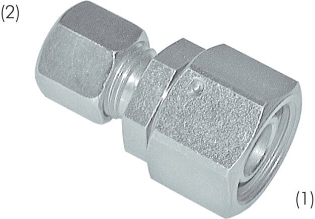 8L & 12L Zink plated Steel Straight Cutting Fitting with Swivel 315 bar NBR O-ring Sealing Cone ISO 8434-1 [2 Pieces]