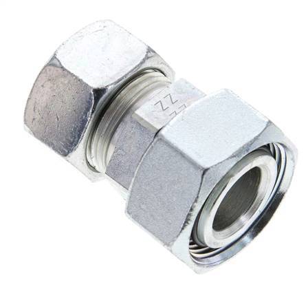 22L & 28L Zink plated Steel Straight Cutting Fitting with Swivel 160 bar NBR O-ring Sealing Cone ISO 8434-1