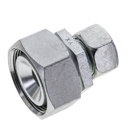 18L & 35L Zink plated Steel Straight Cutting Fitting with Swivel 160 bar NBR O-ring Sealing Cone ISO 8434-1