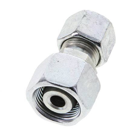 10S & 14S Zink plated Steel Straight Cutting Fitting with Swivel 630 bar NBR O-ring Sealing Cone ISO 8434-1