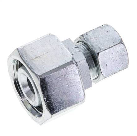 16S & 25S Zink plated Steel Straight Cutting Fitting with Swivel 400 bar NBR O-ring Sealing Cone ISO 8434-1