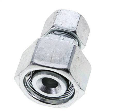 16S & 25S Zink plated Steel Straight Cutting Fitting with Swivel 400 bar NBR O-ring Sealing Cone ISO 8434-1