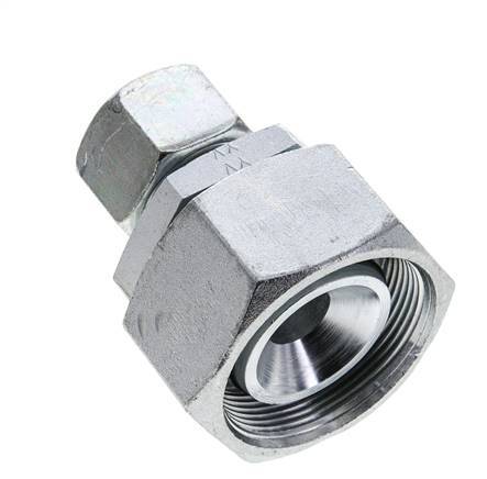 20S & 38S Zink plated Steel Straight Cutting Fitting with Swivel 315 bar NBR O-ring Sealing Cone ISO 8434-1