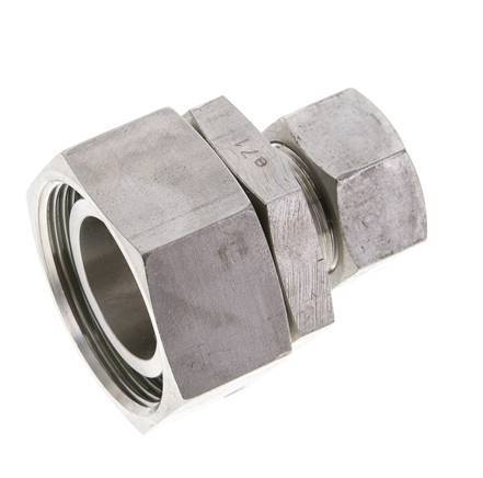 18L & 35L Stainless Steel Straight Cutting Fitting with Swivel 160 bar FKM O-ring Sealing Cone ISO 8434-1