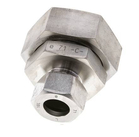 18L & 42L Stainless Steel Straight Cutting Fitting with Swivel 160 bar FKM O-ring Sealing Cone ISO 8434-1