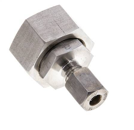 6L & 18L Stainless Steel Straight Compression Fitting with Swivel 315 bar FKM O-ring Sealing Cone ISO 8434-1