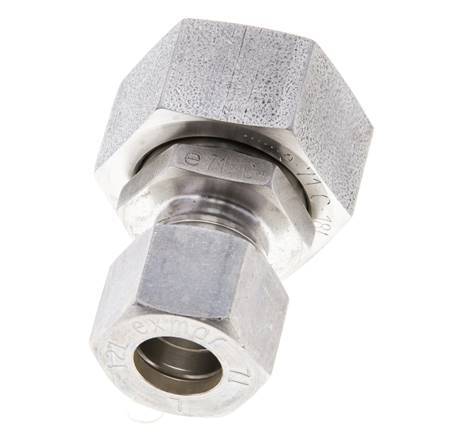 12L & 18L Stainless Steel Straight Compression Fitting with Swivel 315 bar FKM O-ring Sealing Cone ISO 8434-1