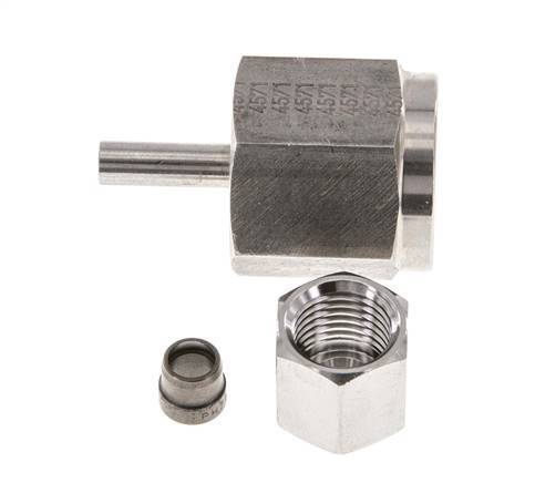 6S & G1/2'' Swivel droit en acier inoxydable avec filetage femelle pour manomètres 630 bar ISO 8434-1