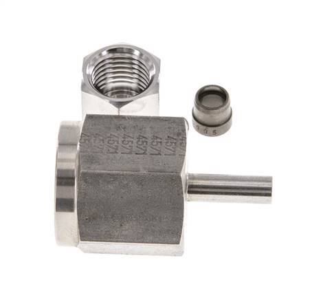 6S & G1/2'' Swivel droit en acier inoxydable avec filetage femelle pour manomètres 630 bar ISO 8434-1