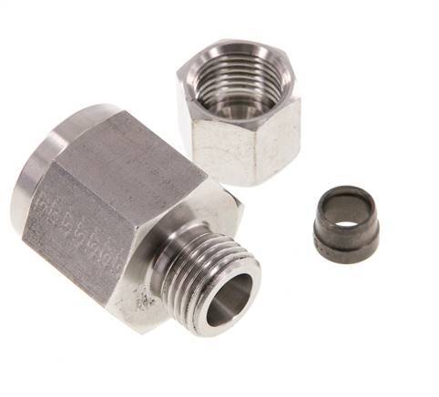 8S & G1/2'' Swivel droit en acier inoxydable avec filetage femelle pour manomètres 630 bar ISO 8434-1