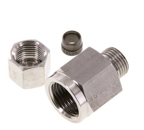 8S & G1/2'' Swivel droit en acier inoxydable avec filetage femelle pour manomètres 630 bar ISO 8434-1