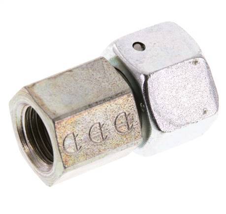 12L & G1/4'' pivot droit en acier zingue avec filetage femelle pour manomètres 315 bar cône d'etancheite NBR ISO 8434-1