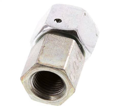 12L & G1/4'' pivot droit en acier zingue avec filetage femelle pour manomètres 315 bar cône d'etancheite NBR ISO 8434-1