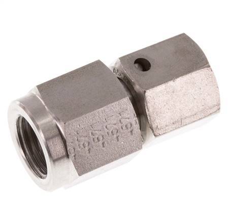 8L & G1/4'' Stainless Steel Straight Swivel with Female Threads for Pressure Gauges 315 bar FKM Sealing Cone ISO 8434-1