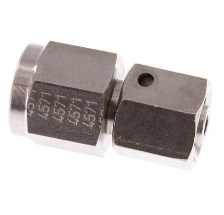 8L & G1/4'' Stainless Steel Straight Swivel with Female Threads for Pressure Gauges 315 bar FKM Sealing Cone ISO 8434-1