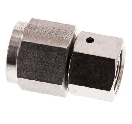 12S & G1/2'' Swivel droit en acier inoxydable avec filetage femelle pour manomètres 630 bar Cône d'etancheite en FKM ISO 8434-1