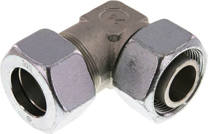 Raccord coudé 30S en acier zingué avec raccord tournant 400 bar NBR réglable ISO 8434-1