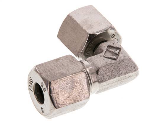 Raccord de coupe coudé 8S en acier inoxydable avec pivot 630 bar FKM réglable ISO 8434-1