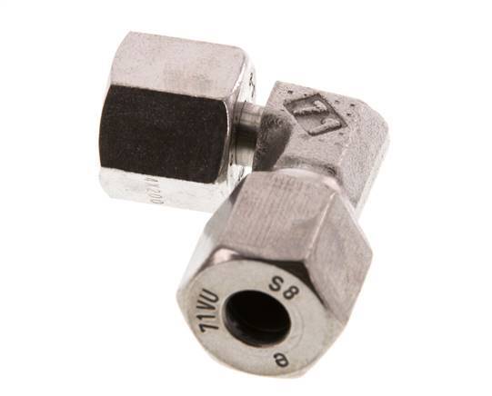 Raccord de coupe coudé 8S en acier inoxydable avec pivot 630 bar FKM réglable ISO 8434-1