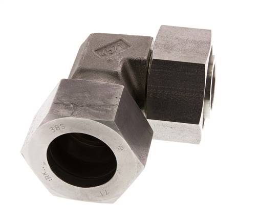 38S Raccord de coupe coudé en acier inoxydable avec émerillon 315 bar FKM Ajustable ISO 8434-1