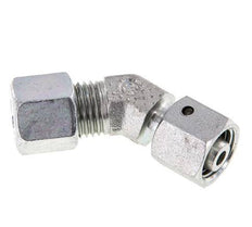 Raccord de coupe coudé 45deg en acier zingué 8L avec pivot 315 bar Joint torique NBR Cône d'étanchéité réglable ISO 8434-1