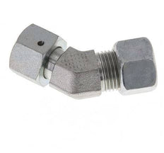 Raccord de coupe coudé 45deg en acier zingué 12L avec pivot 315 bar Joint torique NBR Cône réglable ISO 8434-1