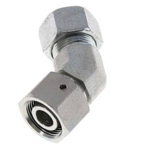 Raccord de coupe coudé 45deg en acier zingué 15L avec pivot 315 bar Joint torique NBR Cône d'étanchéité réglable ISO 8434-1