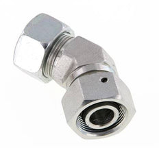 Raccord de coupe coudé 45deg en acier zingué 18L avec pivot 315 bar Joint torique NBR Cône réglable ISO 8434-1