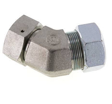 35L Zink plated Steel 45deg Elbow Cutting Fitting with Swivel 160 bar NBR O-ring Sealing Cone Adjustable ISO 8434-1