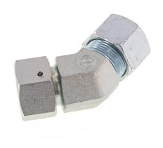 20S Acier zingué Raccord de coupe coudé 45deg avec pivot 400 bar Joint torique NBR Cône d'étanchéité réglable ISO 8434-1