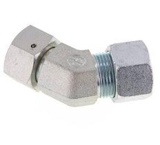 20S Zink plated Steel 45deg Elbow Cutting Fitting with Swivel 400 bar NBR O-ring Sealing Cone Adjustable ISO 8434-1