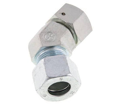 20S Acier zingué Raccord de coupe coudé 45deg avec pivot 400 bar Joint torique NBR Cône d'étanchéité réglable ISO 8434-1