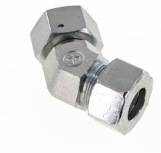 25S Acier zingué Raccord de coupe coudé 45deg avec pivot 400 bar Joint torique NBR Cône d'étanchéité réglable ISO 8434-1