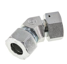 25S Acier zingué Raccord de coupe coudé 45deg avec pivot 400 bar Joint torique NBR Cône d'étanchéité réglable ISO 8434-1