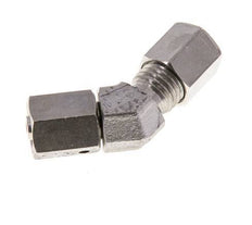 6L Stainless Steel 45deg Elbow Cutting Fitting with Swivel 315 bar FKM O-ring Sealing Cone Adjustable ISO 8434-1