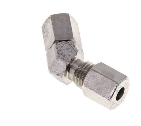 Raccord de coupe coudé 45deg en acier inoxydable 6L avec pivot 315 bar Joint torique FKM Cône réglable ISO 8434-1