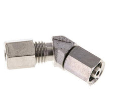Raccord de coupe coudé 45deg en acier inoxydable 6L avec pivot 315 bar Joint torique FKM Cône réglable ISO 8434-1