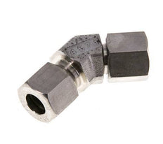 Raccord de coupe coudé 45deg en acier inoxydable 10L avec pivot 315 bar Joint torique FKM Cône réglable ISO 8434-1