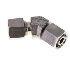 Raccord de coupe coudé 45deg en acier inoxydable 10L avec pivot 315 bar Joint torique FKM Cône réglable ISO 8434-1