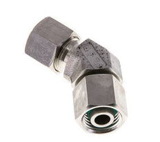 Raccord de coupe coudé 45deg en acier inoxydable 10L avec pivot 315 bar Joint torique FKM Cône réglable ISO 8434-1