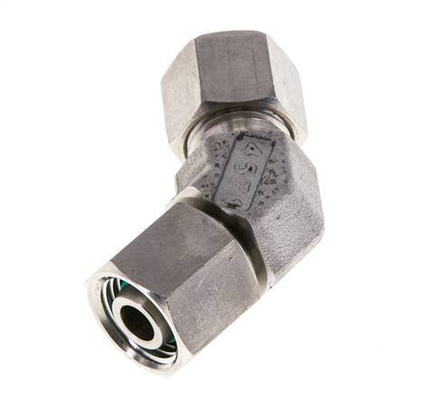 Raccord de coupe coudé 45deg en acier inoxydable 10L avec pivot 315 bar Joint torique FKM Cône réglable ISO 8434-1